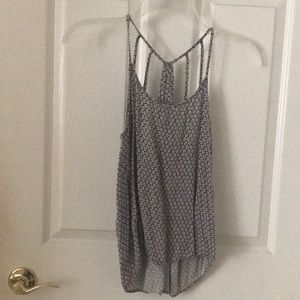 Patterned strappy back tank top